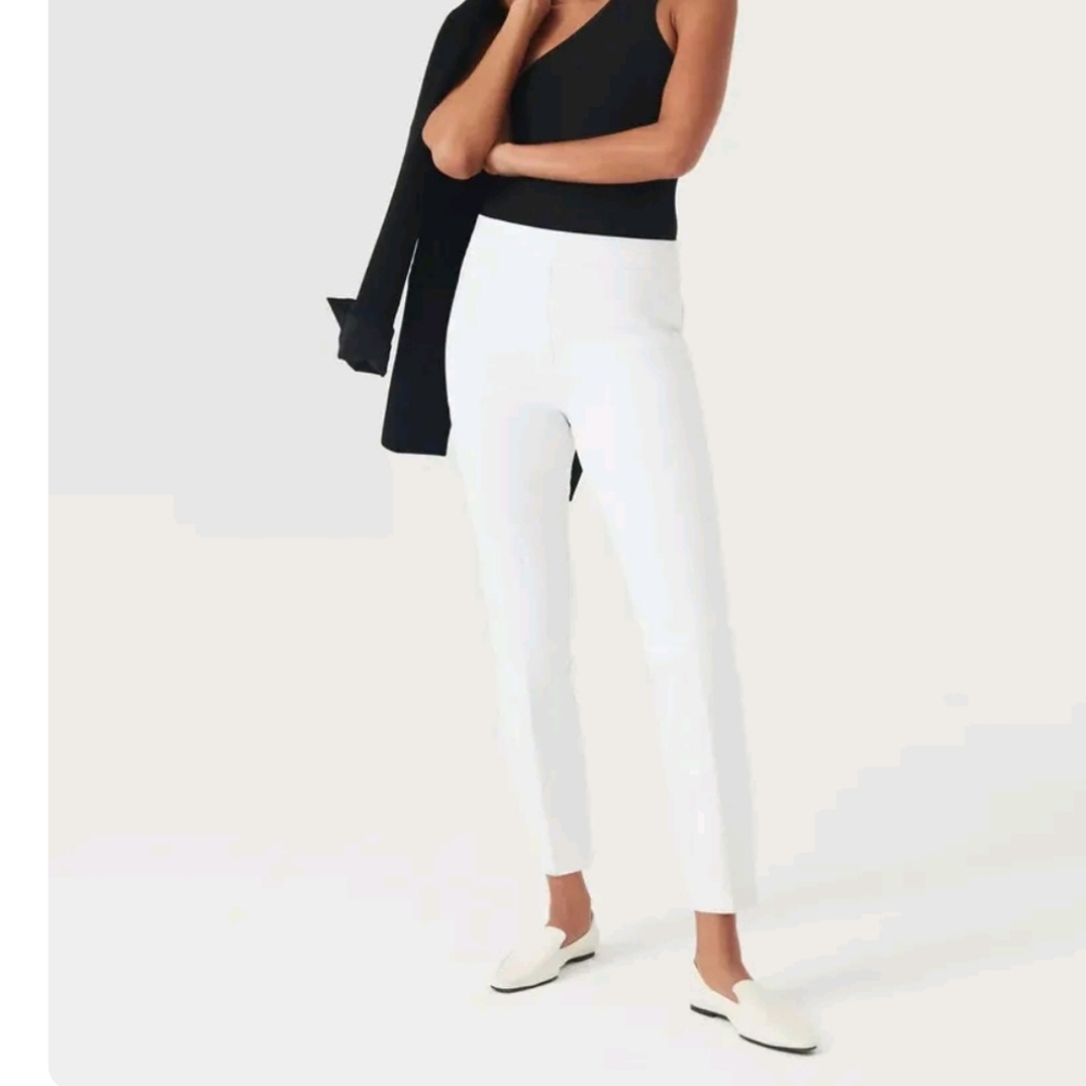 SPANX Women's Classic White Slim Straight Pants Size M